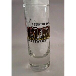 Rare Vtg Desperado Rollercoaster, Souvenir Shot Glass, Buffalo Bill's Primm NV